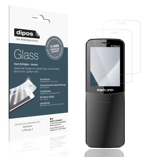 Klare Displayschutzfolie von dipos passend für Karbonn K Phone 7, 9H kratzfest und blasenfrei montiert