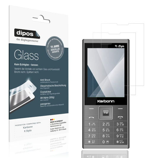 Klare Displayschutzfolie von dipos passend für Karbonn K Stylo, 9H kratzfest und blasenfrei montiert