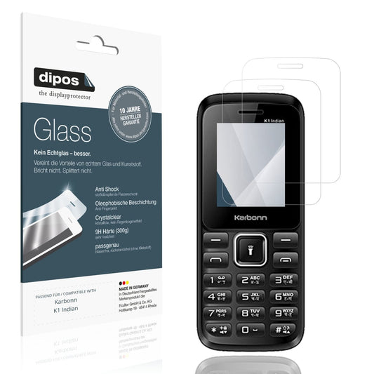 Klare Displayschutzfolie von dipos passend für Karbonn K1 Indian, 9H kratzfest und blasenfrei montiert