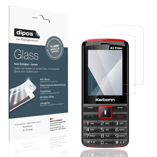 Klare Displayschutzfolie von dipos passend für Karbonn K1 Prime, 9H kratzfest und blasenfrei montiert