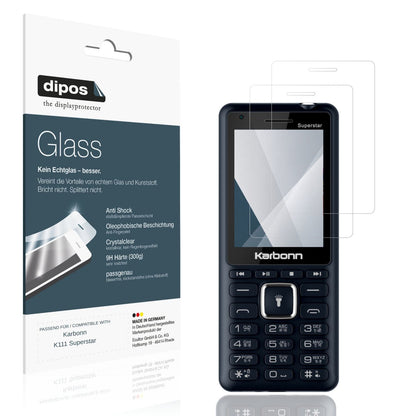 Klare Displayschutzfolie von dipos passend für Karbonn K111 Superstar, 9H kratzfest und blasenfrei montiert