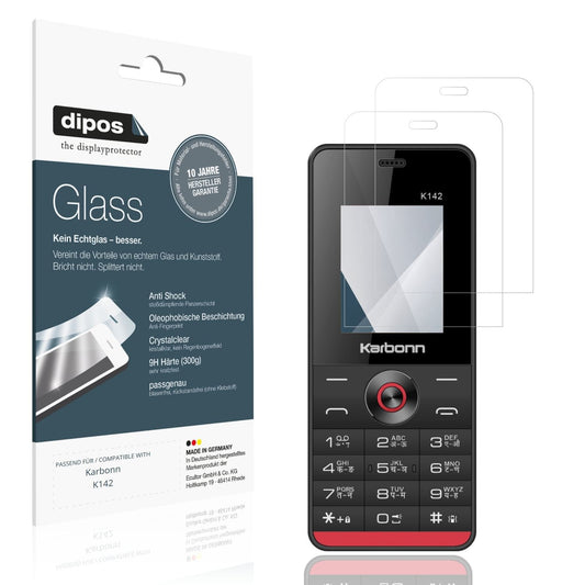 Klare Displayschutzfolie von dipos passend für Karbonn K142, 9H kratzfest und blasenfrei montiert