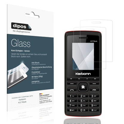 Klare Displayschutzfolie von dipos passend für Karbonn K17 Rock, 9H kratzfest und blasenfrei montiert