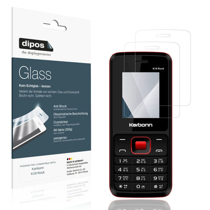 Klare Displayschutzfolie von dipos passend für Karbonn K19 Rock, 9H kratzfest und blasenfrei montiert