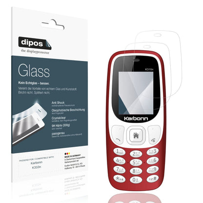 Klare Displayschutzfolie von dipos passend für Karbonn K310n, 9H kratzfest und blasenfrei montiert