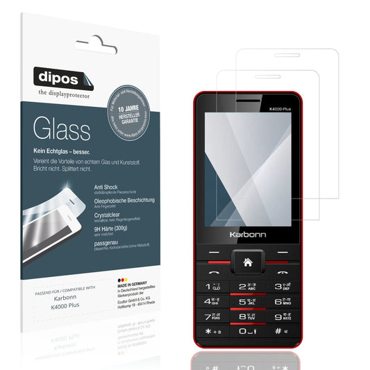 Klare Displayschutzfolie von dipos passend für Karbonn K4000 Plus, 9H kratzfest und blasenfrei montiert