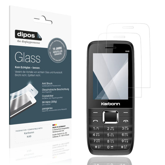 Klare Displayschutzfolie von dipos passend für Karbonn K49, 9H kratzfest und blasenfrei montiert