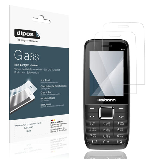 Klare Displayschutzfolie von dipos passend für Karbonn K49, 9H kratzfest und blasenfrei montiert