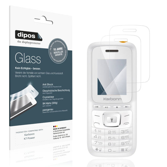 Klare Displayschutzfolie von dipos passend für Karbonn K7 Power, 9H kratzfest und blasenfrei montiert