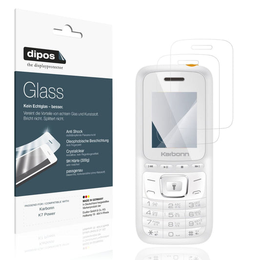 Klare Displayschutzfolie von dipos passend für Karbonn K7 Power, 9H kratzfest und blasenfrei montiert