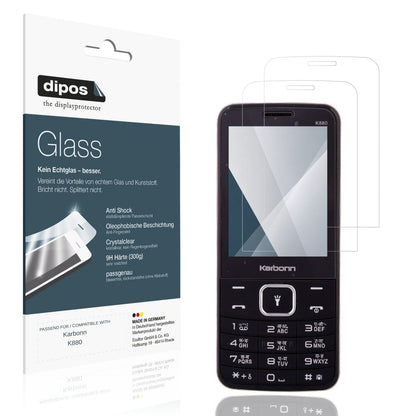 Klare Displayschutzfolie von dipos passend für Karbonn K880, 9H kratzfest und blasenfrei montiert