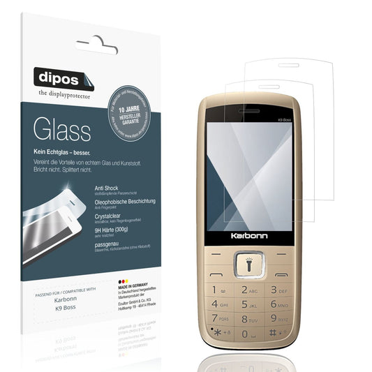 Klare Displayschutzfolie von dipos passend für Karbonn K9 Boss, 9H kratzfest und blasenfrei montiert