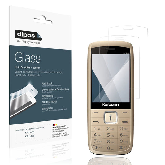 Klare Displayschutzfolie von dipos passend für Karbonn K9 Boss, 9H kratzfest und blasenfrei montiert
