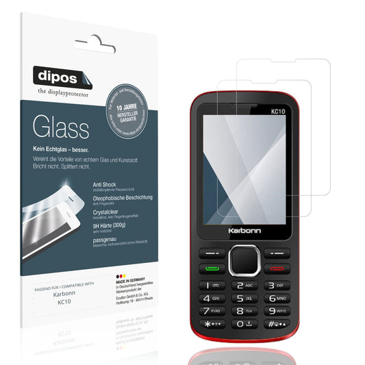 Klare Displayschutzfolie von dipos passend für Karbonn KC10, 9H kratzfest und blasenfrei montiert