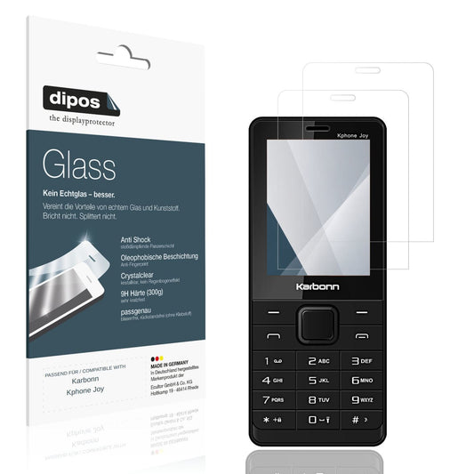 Klare Displayschutzfolie von dipos passend für Karbonn Kphone Joy, 9H kratzfest und blasenfrei montiert