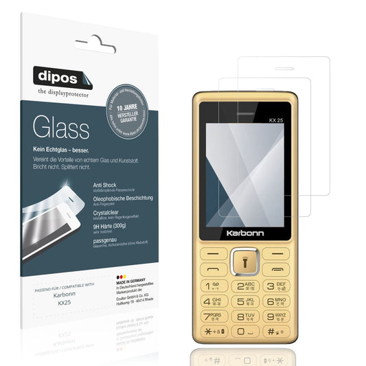 Klare Displayschutzfolie von dipos passend für Karbonn KX25, 9H kratzfest und blasenfrei montiert