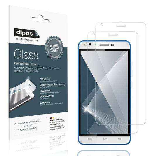 Klare Displayschutzfolie von dipos passend für Karbonn Titanium Mach 5, 9H kratzfest und blasenfrei montiert