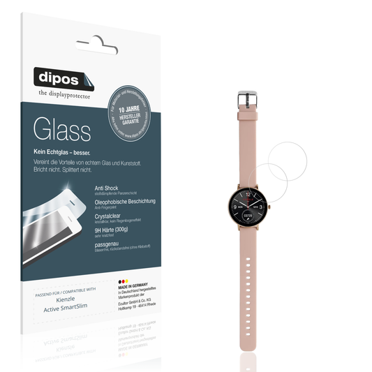 Klare Displayschutzfolie von dipos passend für Kienzle Active SmartSlim, 9H kratzfest und blasenfrei montiert