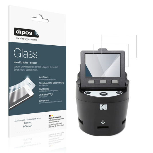 Klare Displayschutzfolie von dipos passend für Kodak SCANZA, 9H kratzfest und blasenfrei montiert