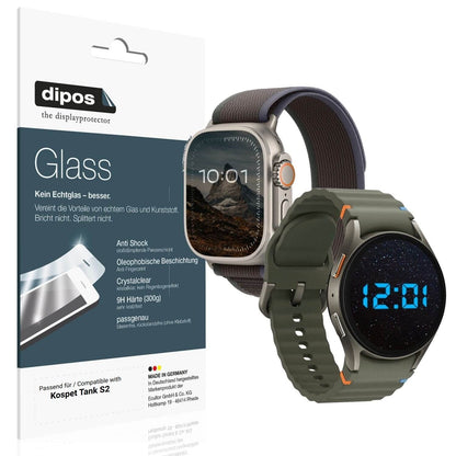 Klare Displayschutzfolie von dipos passend für Kospet Tank S2, 9H kratzfest und blasenfrei montiert