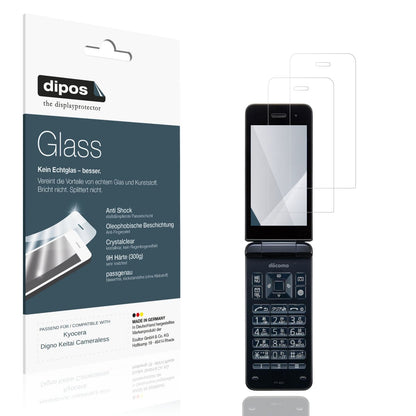 Klare Displayschutzfolie von dipos passend für Kyocera Digno Keitai Cameraless, 9H kratzfest und blasenfrei montiert