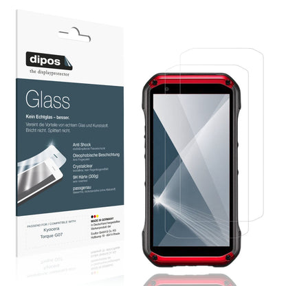 Klare Displayschutzfolie von dipos passend für Kyocera Torque G07, 9H kratzfest und blasenfrei montiert