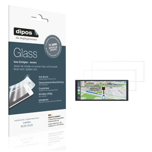 Klare Displayschutzfolie von dipos passend für Lamtto RC29 10.25, 9H kratzfest und blasenfrei montiert