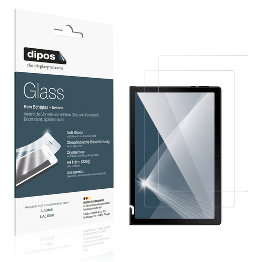 Klare Displayschutzfolie von dipos passend für Laptok LA10BK, 9H kratzfest und blasenfrei montiert