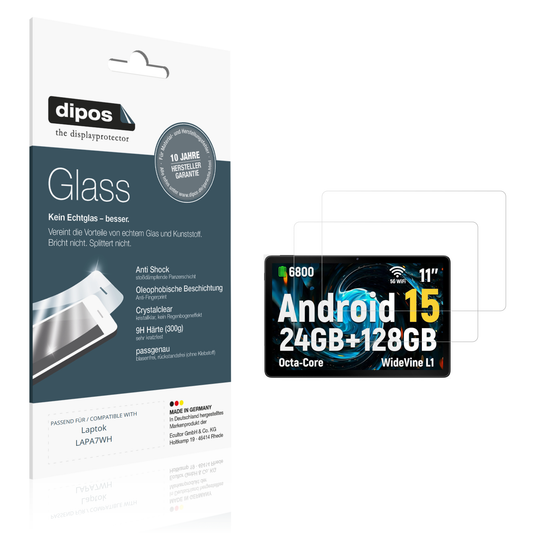 Klare Displayschutzfolie von dipos passend für Laptok LAPA7WH, 9H kratzfest und blasenfrei montiert