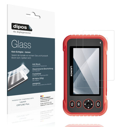 Klare Displayschutzfolie von dipos passend für Launch CRP129E Plus, 9H kratzfest und blasenfrei montiert