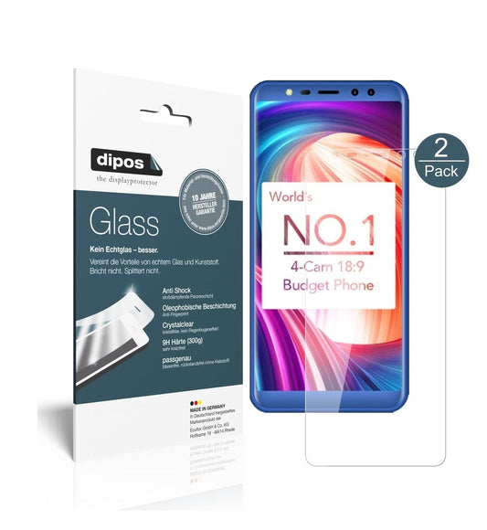 Klare Displayschutzfolie von dipos passend für Leagoo M9, 9H kratzfest und blasenfrei montiert