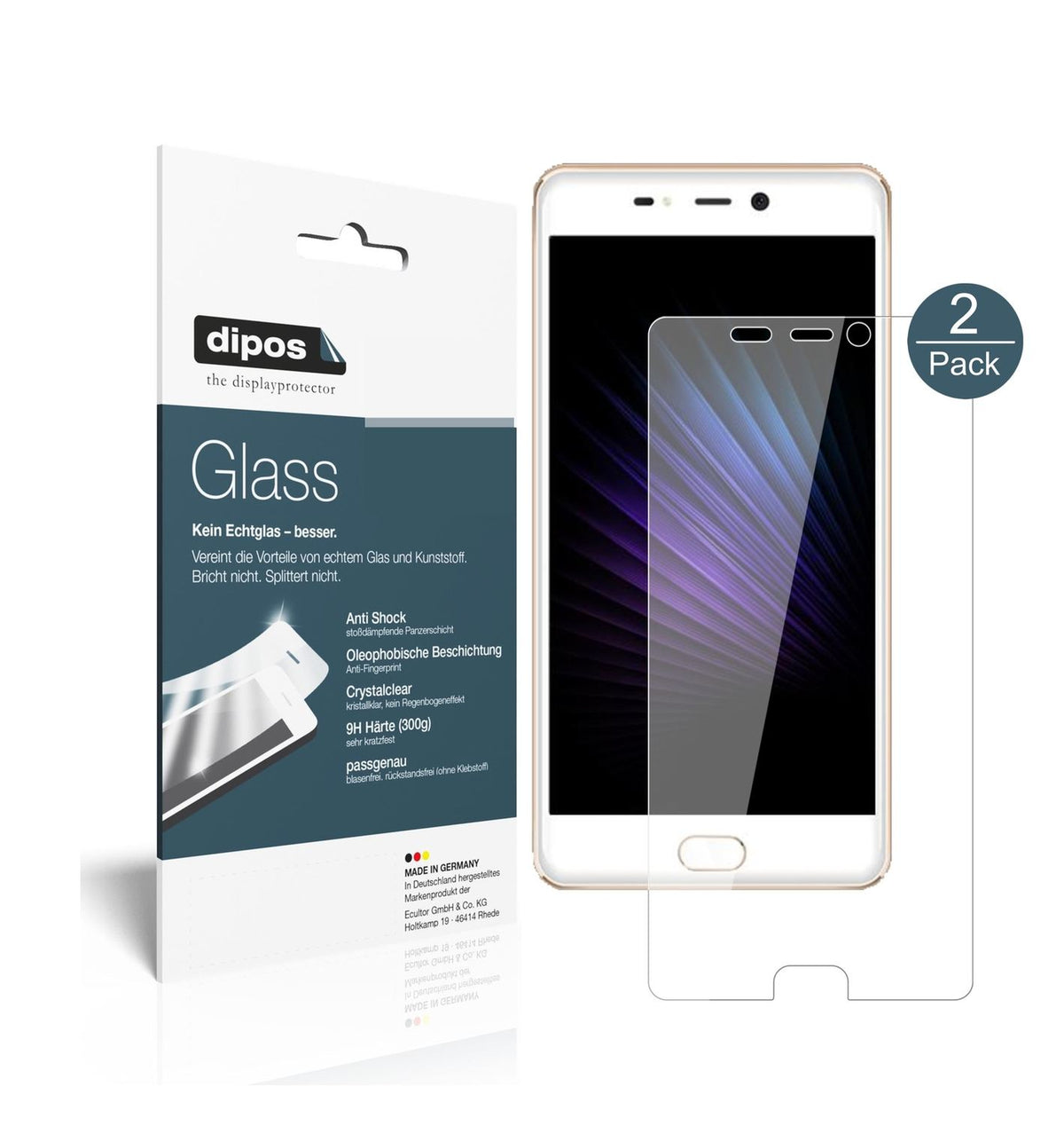 Klare Displayschutzfolie von dipos passend für Leagoo T5, 9H kratzfest und blasenfrei montiert