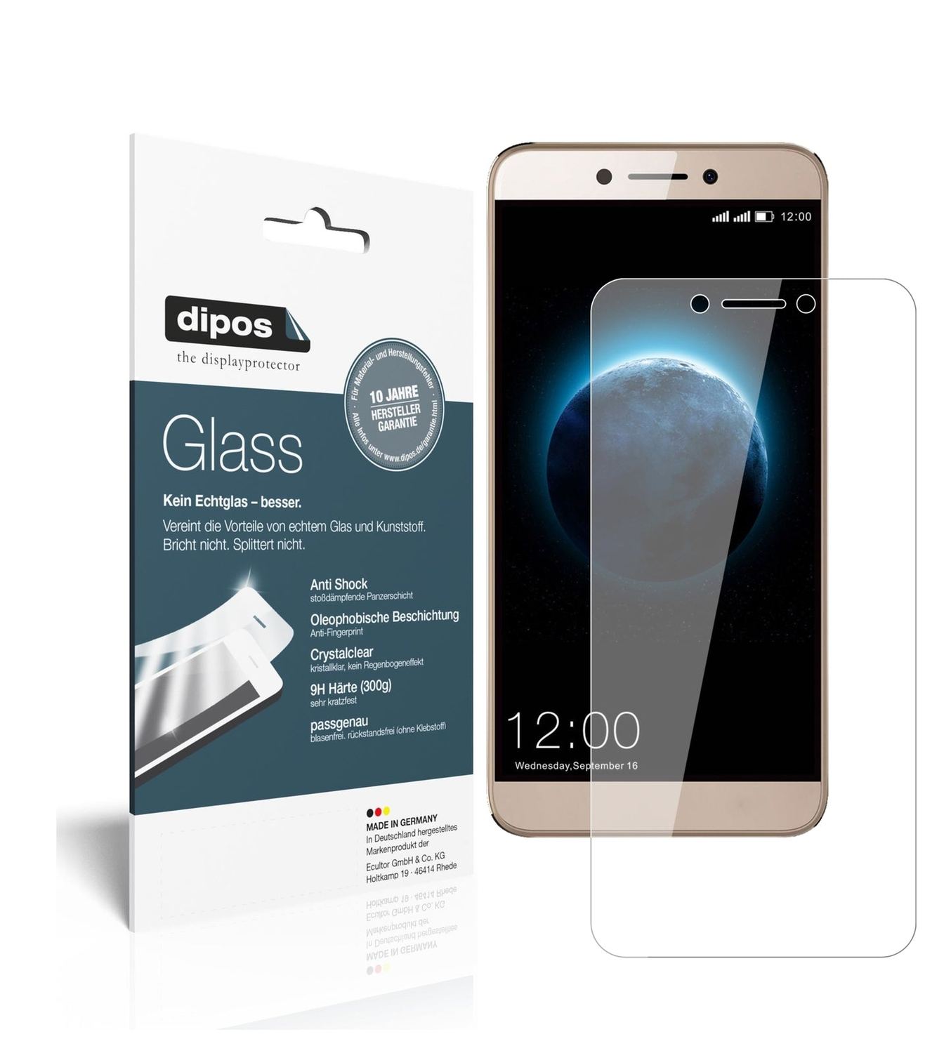 Klare Displayschutzfolie von dipos passend für Leagoo T8s, 9H kratzfest und blasenfrei montiert