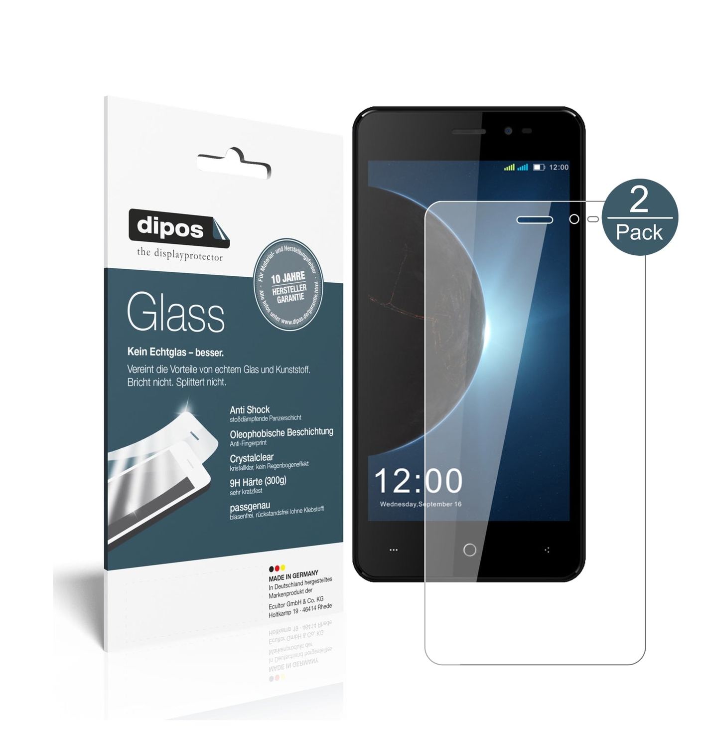 Klare Displayschutzfolie von dipos passend für Leagoo Z6, 9H kratzfest und blasenfrei montiert