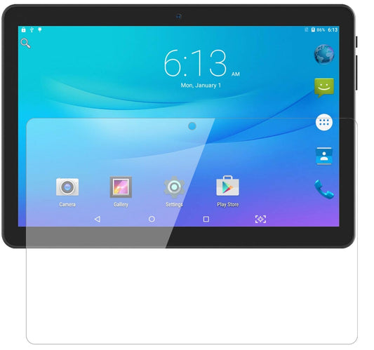 Klare Displayschutzfolie von dipos passend für Lectrus 10.1 Zoll Tablet, 9H kratzfest und blasenfrei montiert