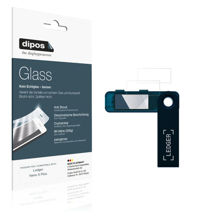 Klare Displayschutzfolie von dipos passend für Ledger Nano S Plus, 9H kratzfest und blasenfrei montiert