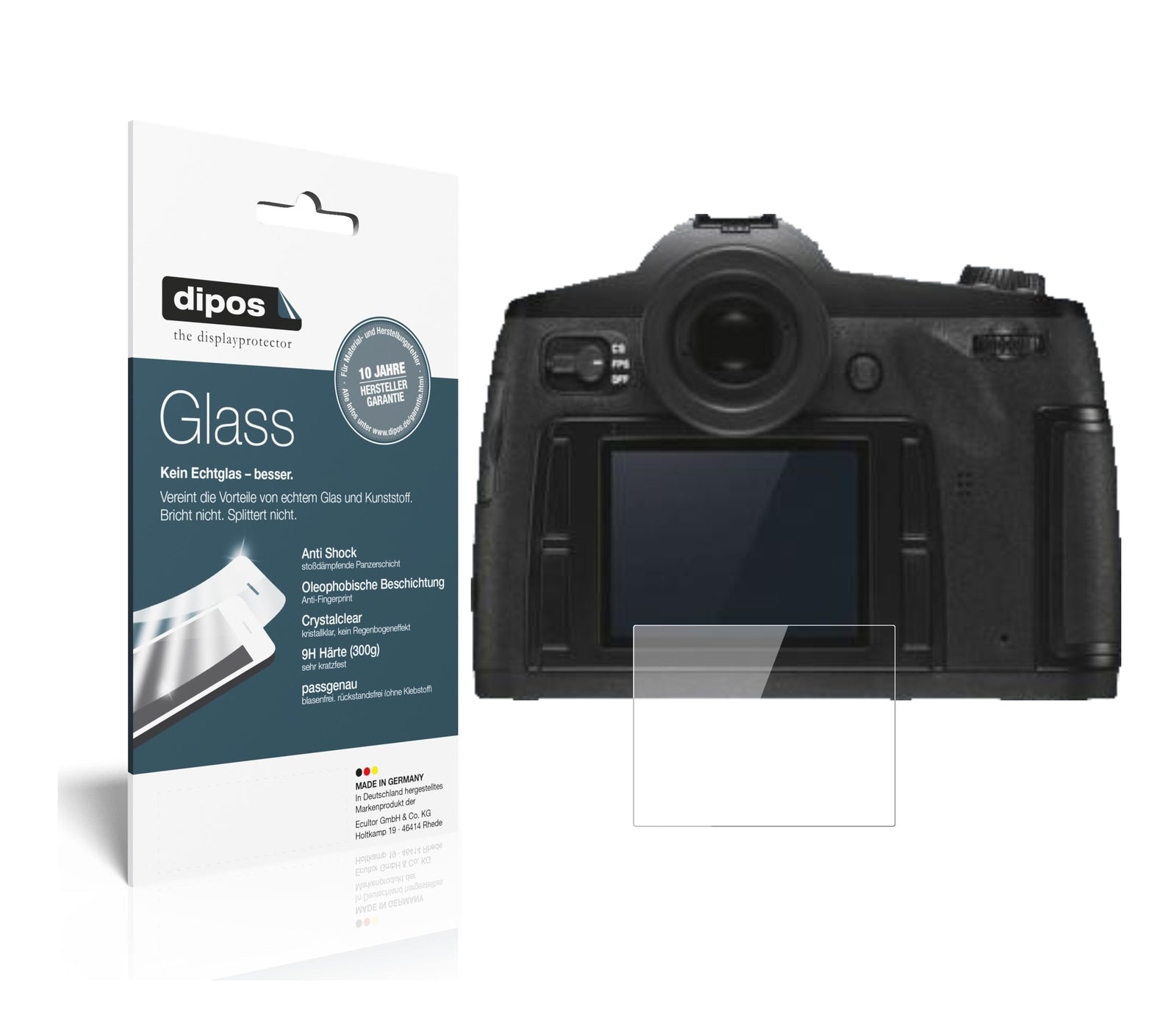 Klare Displayschutzfolie von dipos passend für Leica S3, 9H kratzfest und blasenfrei montiert