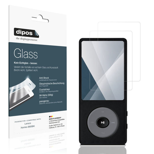 Klare Displayschutzfolie von dipos passend für Lenco Xemio-860BK, 9H kratzfest und blasenfrei montiert