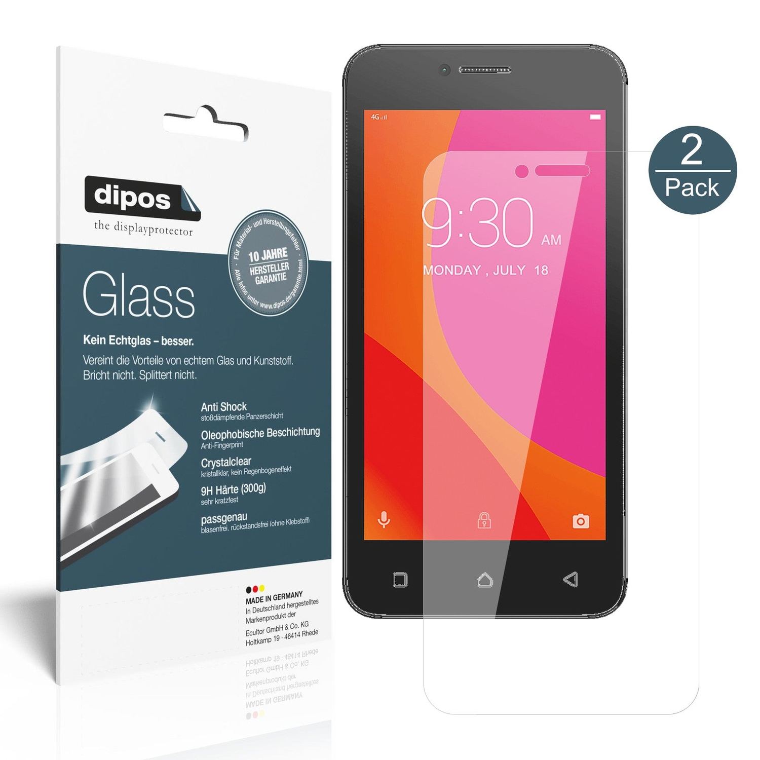 Klare Displayschutzfolie von dipos passend für Lenovo B, 9H kratzfest und blasenfrei montiert