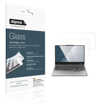 Klare Displayschutzfolie von dipos passend für Lenovo LOQ Gaming AI 15.6 Zoll, 9H kratzfest und blasenfrei montiert