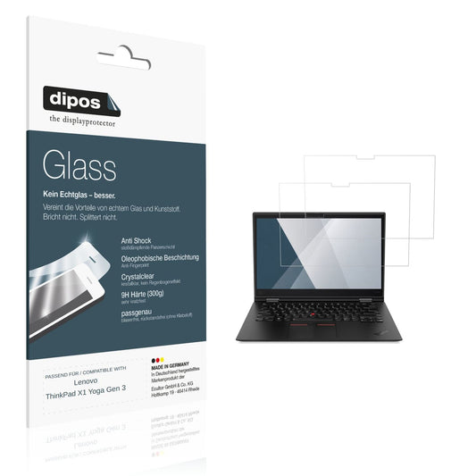 Klare Displayschutzfolie von dipos passend für Lenovo ThinkPad X1 Yoga Gen 3, 9H kratzfest und blasenfrei montiert