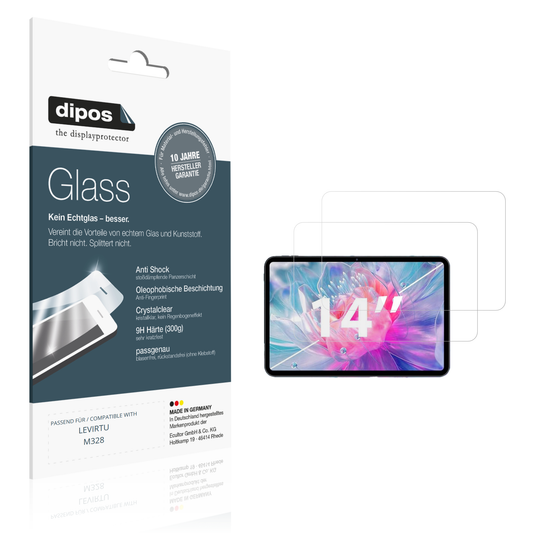Klare Displayschutzfolie von dipos passend für LEVIRTU M328, 9H kratzfest und blasenfrei montiert