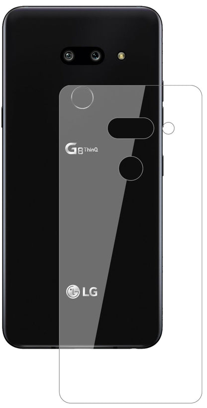 Klare Displayschutzfolie von dipos passend für LG G8 ThinQ Rückseite, 9H kratzfest und blasenfrei montiert