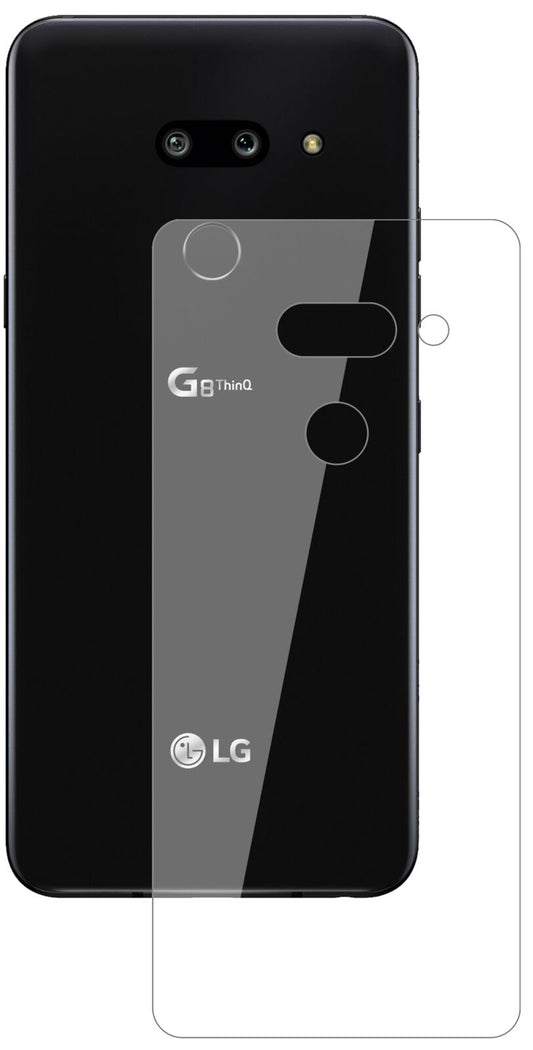 Klare Displayschutzfolie von dipos passend für LG G8 ThinQ Rückseite, 9H kratzfest und blasenfrei montiert