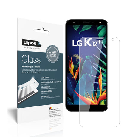 Klare Displayschutzfolie von dipos passend für LG K12 Plus, 9H kratzfest und blasenfrei montiert