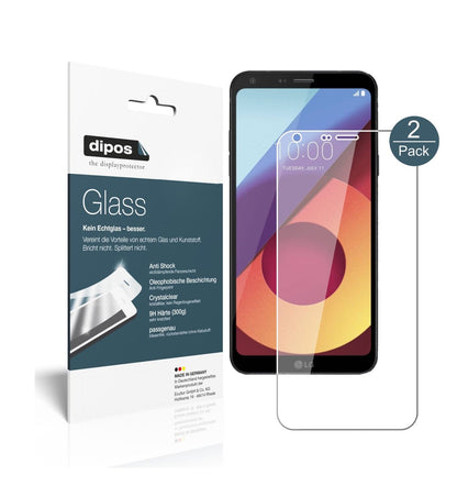 Klare Displayschutzfolie von dipos passend für LG Q6+, 9H kratzfest und blasenfrei montiert