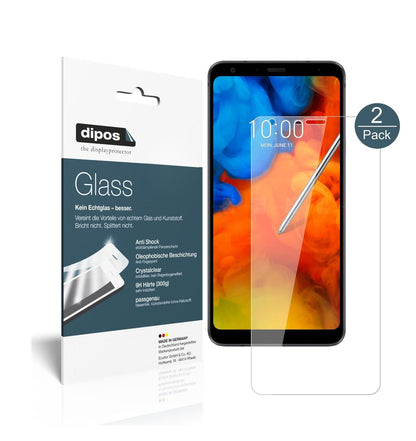 Klare Displayschutzfolie von dipos passend für LG Q Stylus Plus, 9H kratzfest und blasenfrei montiert