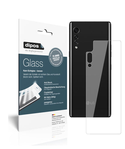 Klare Displayschutzfolie von dipos passend für LG Velvet 4G Rückseite, 9H kratzfest und blasenfrei montiert