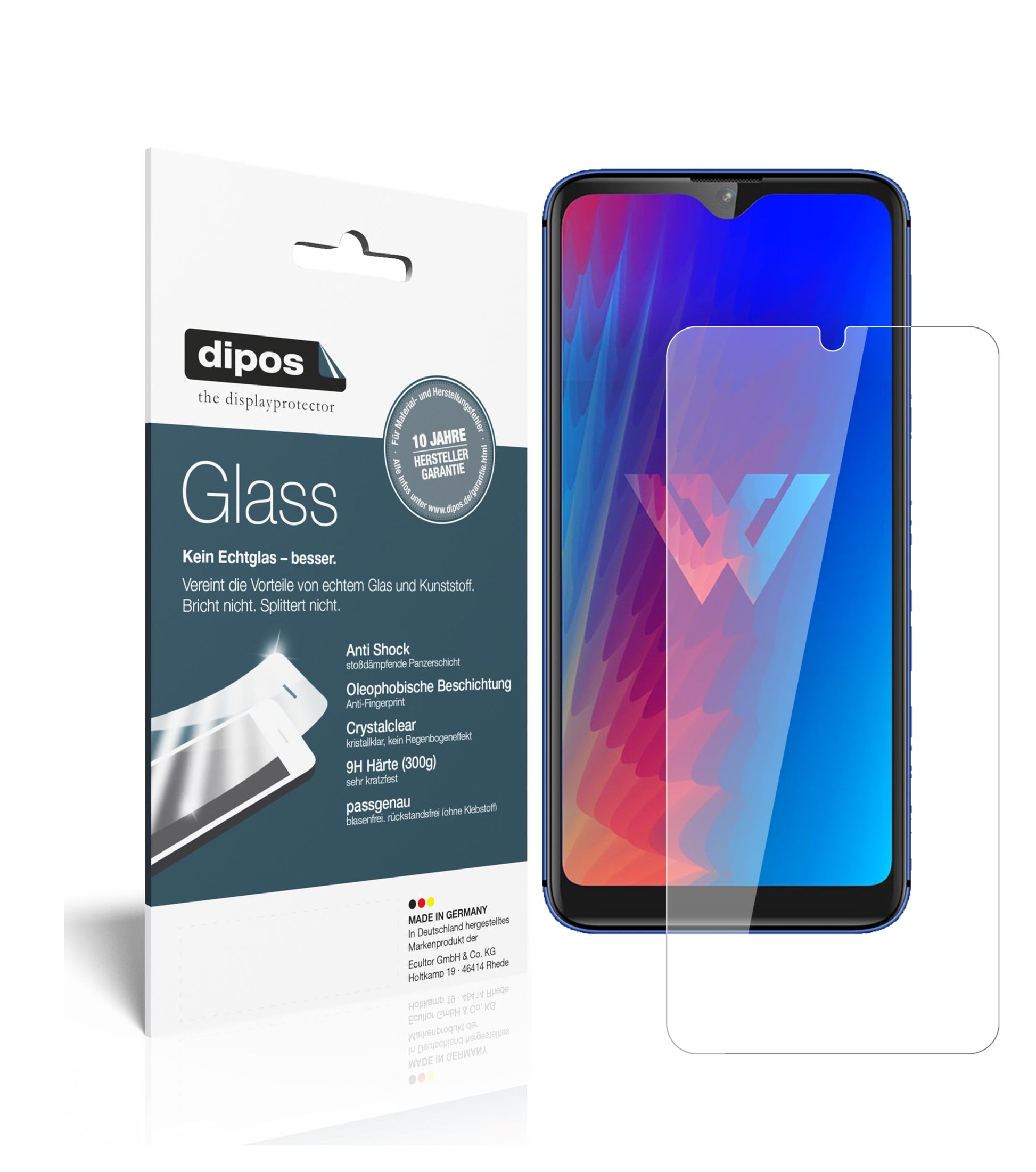Klare Displayschutzfolie von dipos passend für LG W30 Pro, 9H kratzfest und blasenfrei montiert