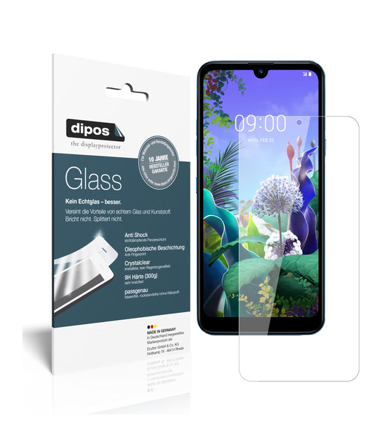Klare Displayschutzfolie von dipos passend für LG Q60, 9H kratzfest und blasenfrei montiert